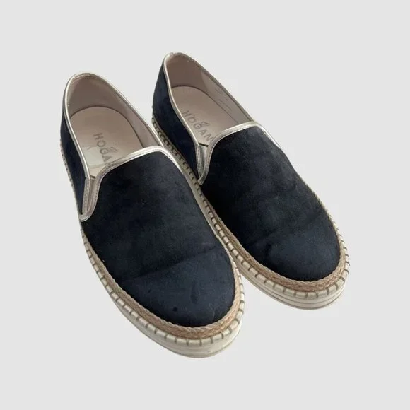 Hogan | Shoes | Hogan Womens Blue Suede Espadrille Slip On  display picture 2